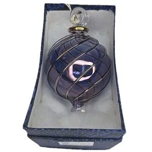 Rare Egyptian Museum Hand-Blown Glass Ornament – Gold Trim, Handmade Egypt